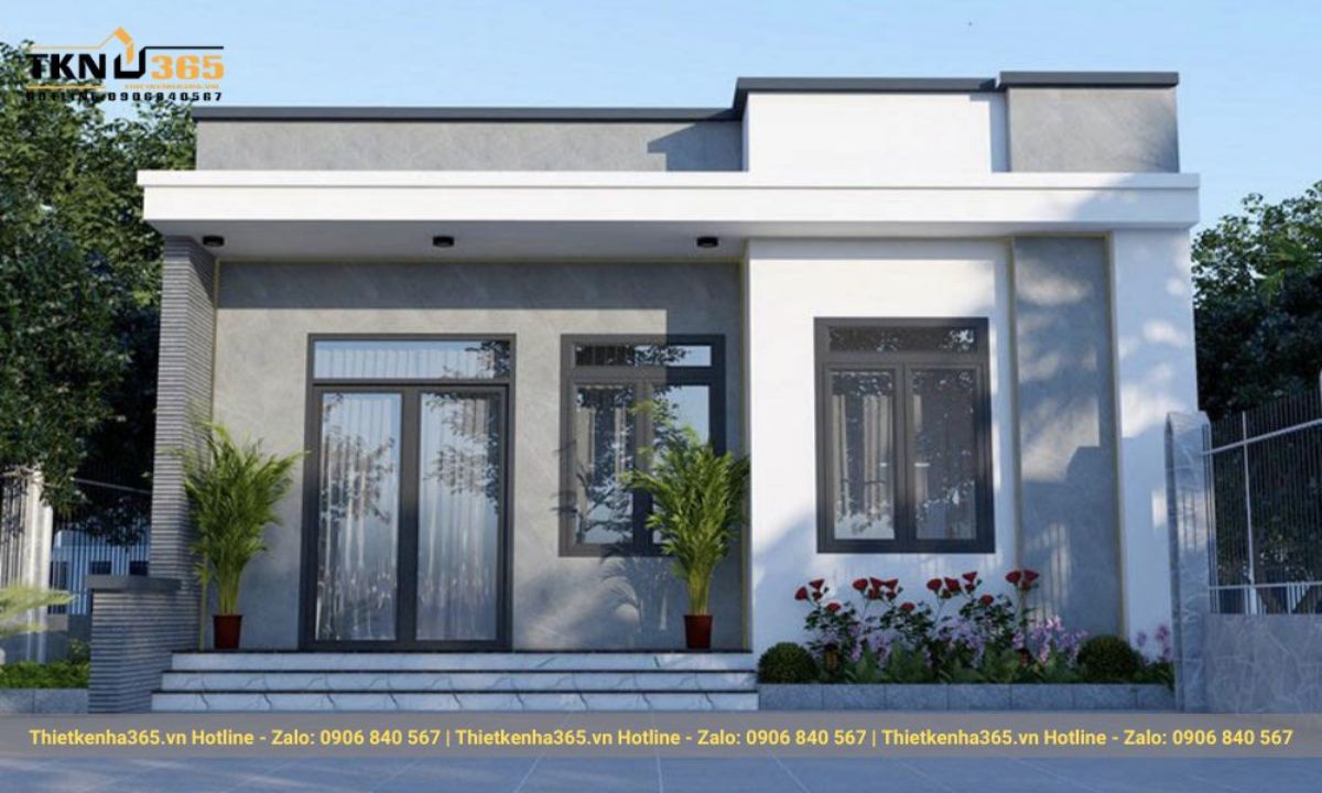 nhà cấp 4 mái bằng ngang 8m