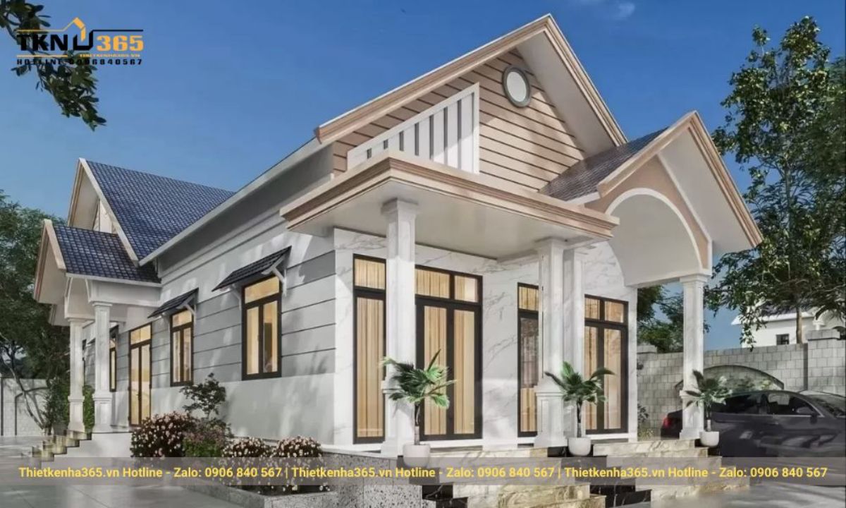 nhà cấp 4 mái thái ngang 8m