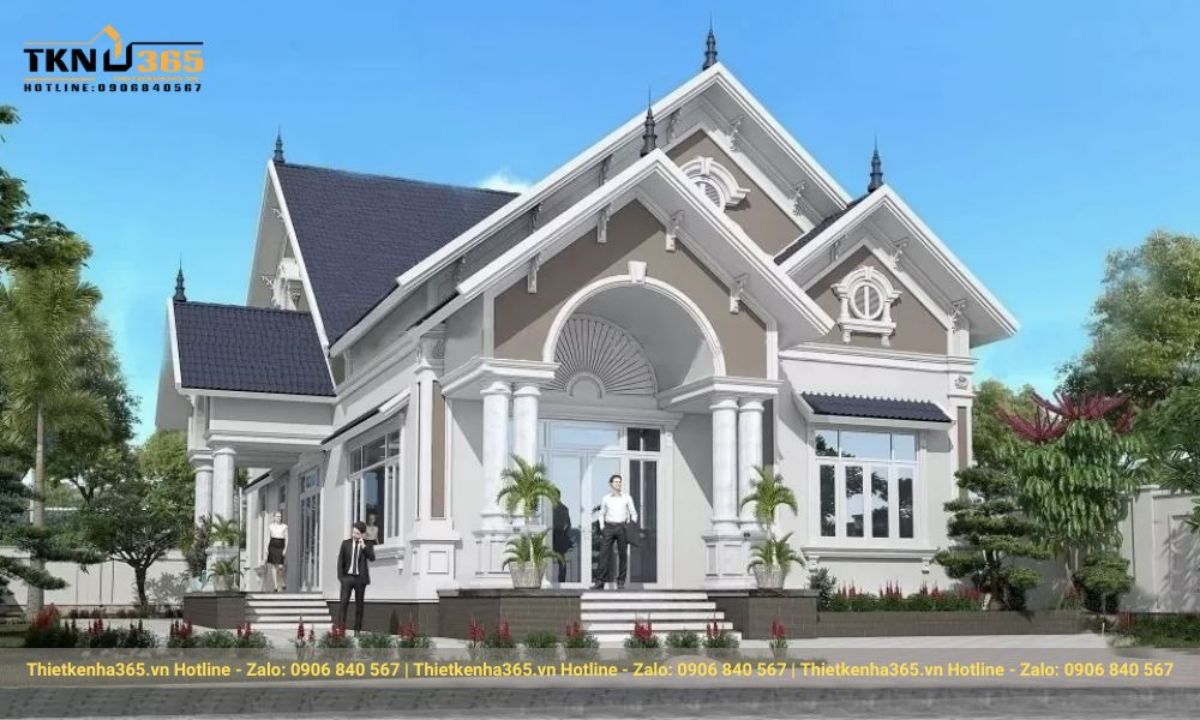 nhà đẹp có sân vườn mái thái