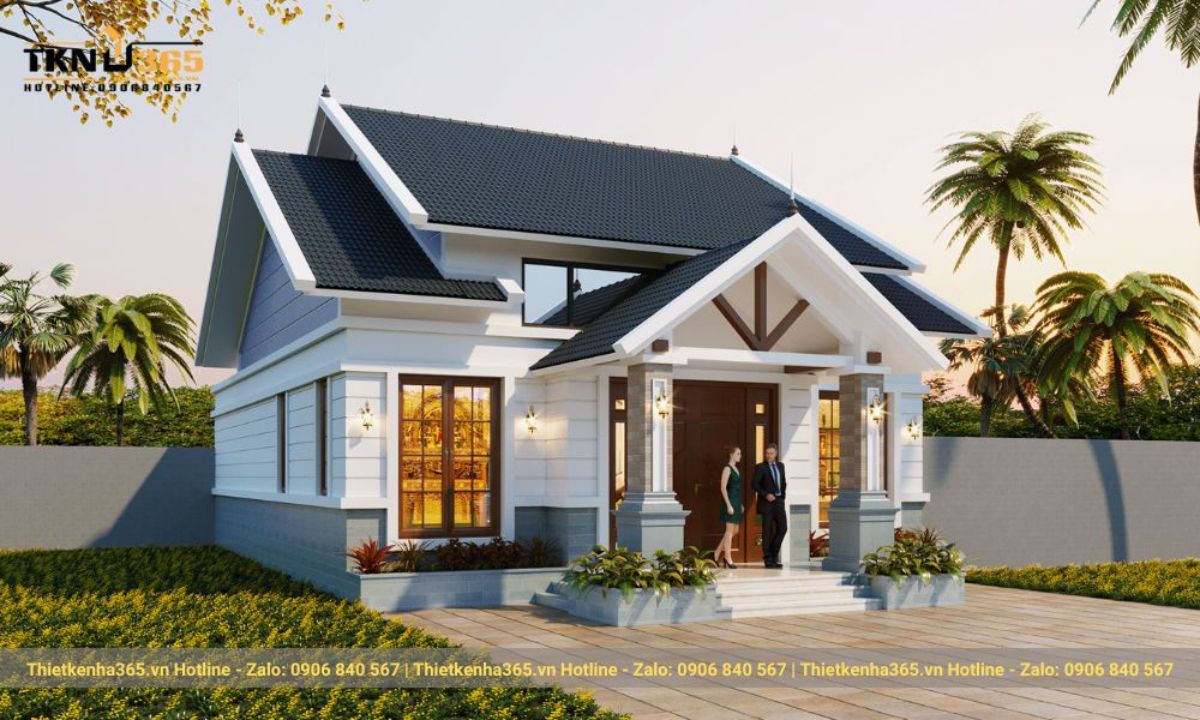 nhà cấp 4 nhỏ có sân vườn