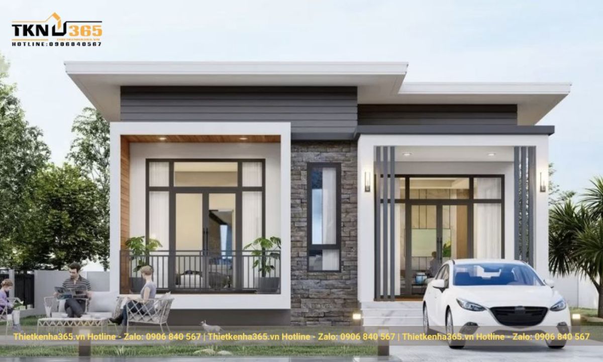 nhà cấp 4 mái bằng ngang 8m