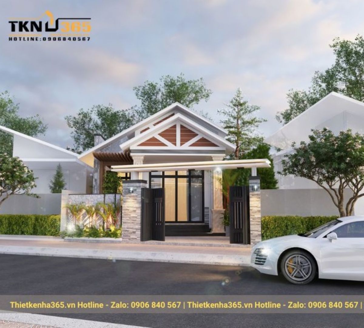 Thiết kế nhà ngang 8m