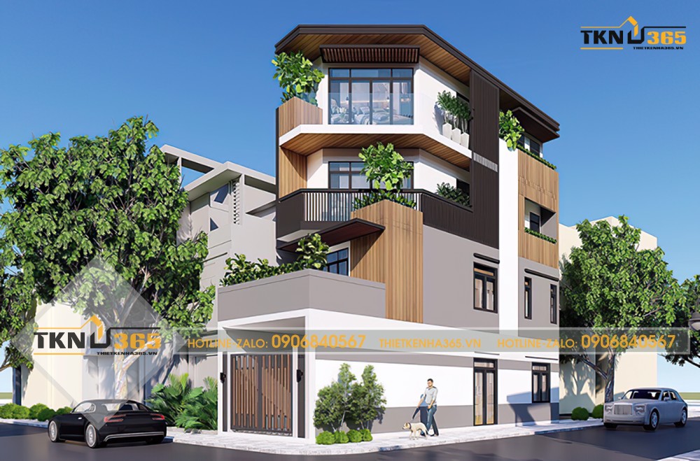 Mẫu thiết kế nhà 2 mặt tiền kinh doanh đẹp