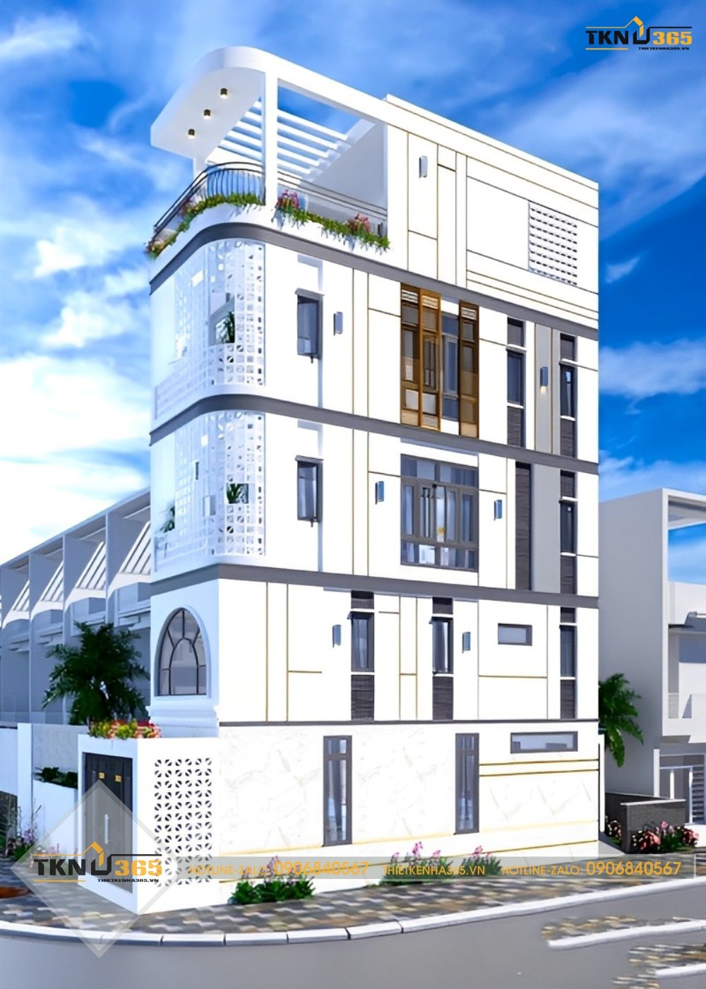 Mẫu thiết kế nhà 2 mặt tiền kinh doanh đẹp