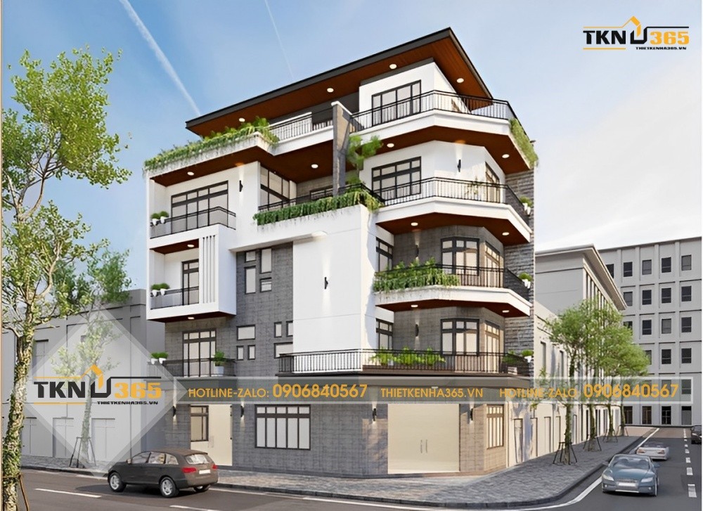 Mẫu thiết kế nhà 2 mặt tiền kinh doanh đẹp