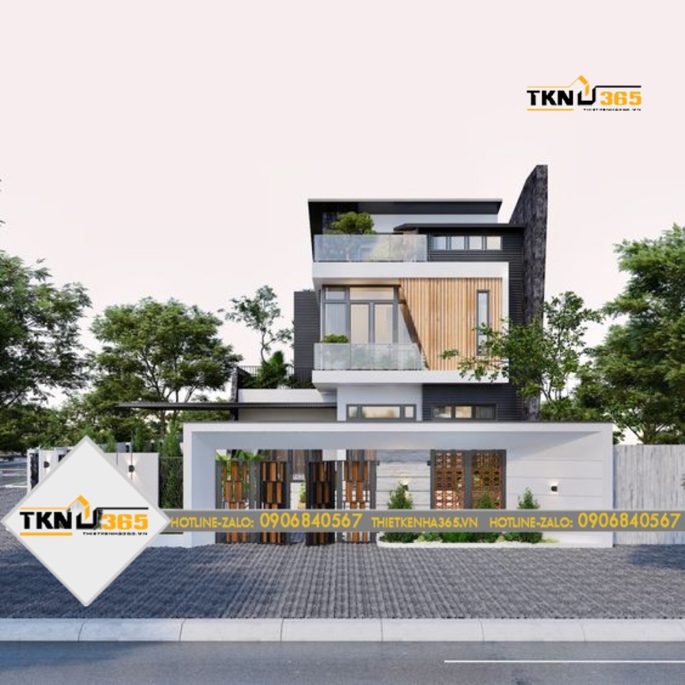 Mẫu thiết kế nhà 2 mặt tiền kinh doanh đẹp