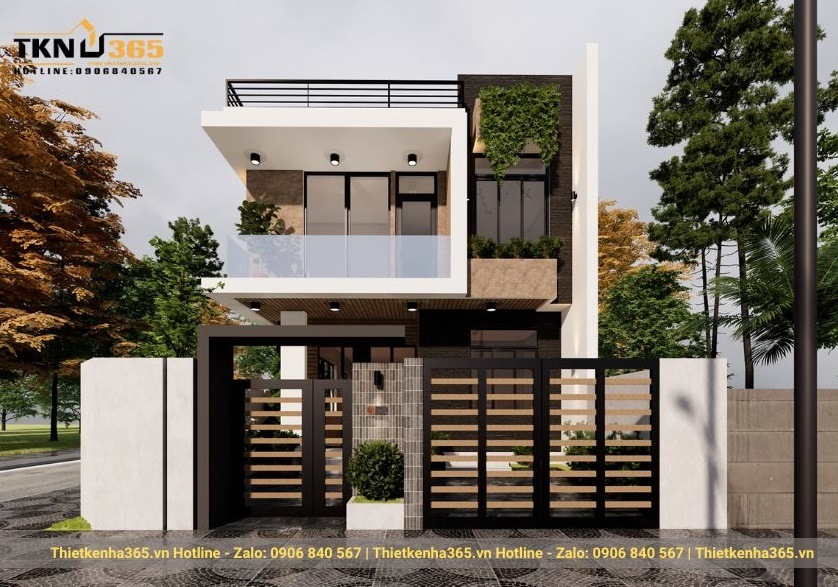 nhà vuông 2 tầng diện tích 10x10m