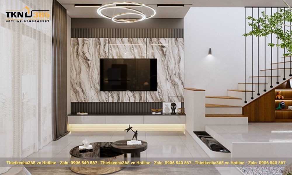 Nội thất phòng khách nhà 10x10m