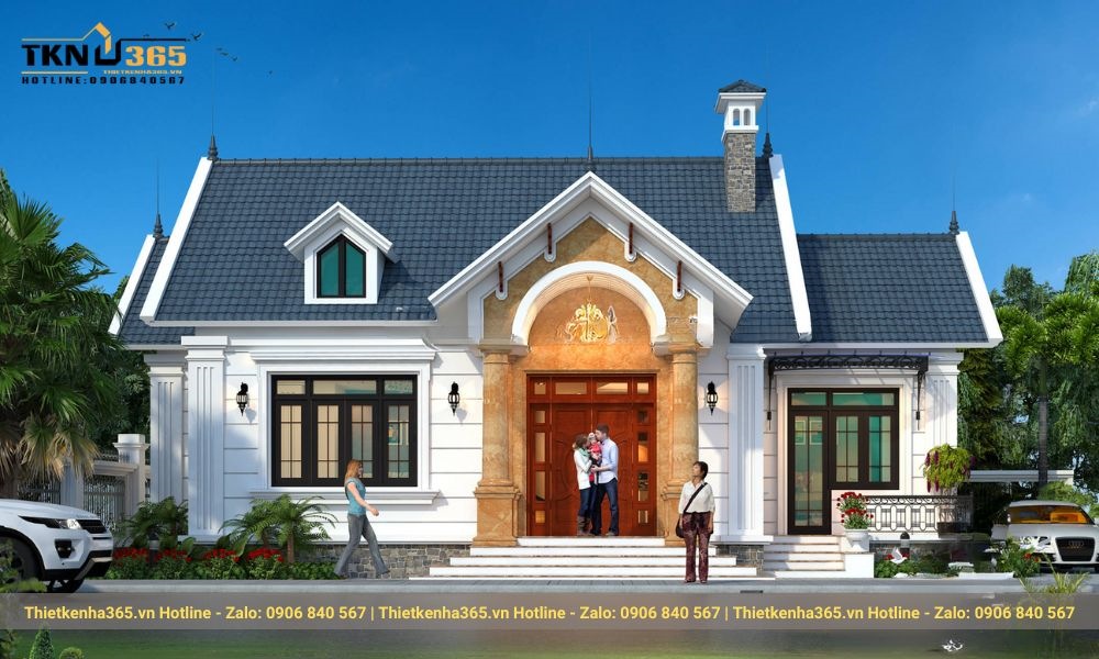 Mẫu vuông 1 tầng diện tích 130m2 