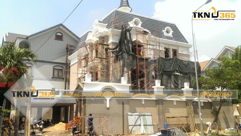 thi công biệt thự 2 tầng