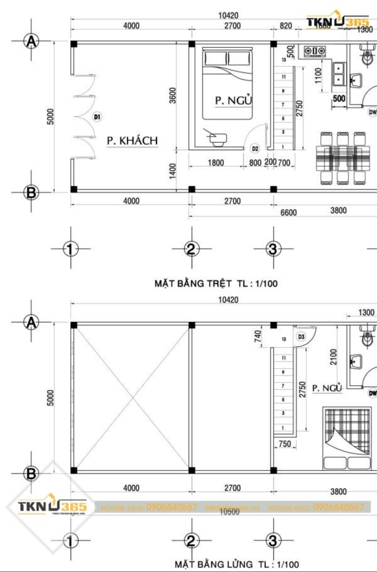 mẫu thiết kế nhà 1 tầng