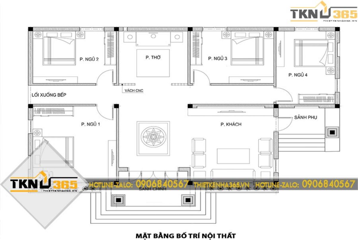 bản vẽ thiết kế nhà 1 tầng