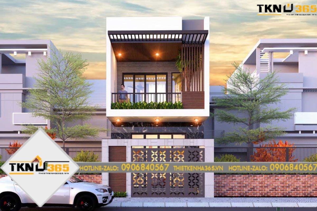 99+ Mẫu nhà phố 2 tầng đẹp, hiện đại có kèm bản vẽ