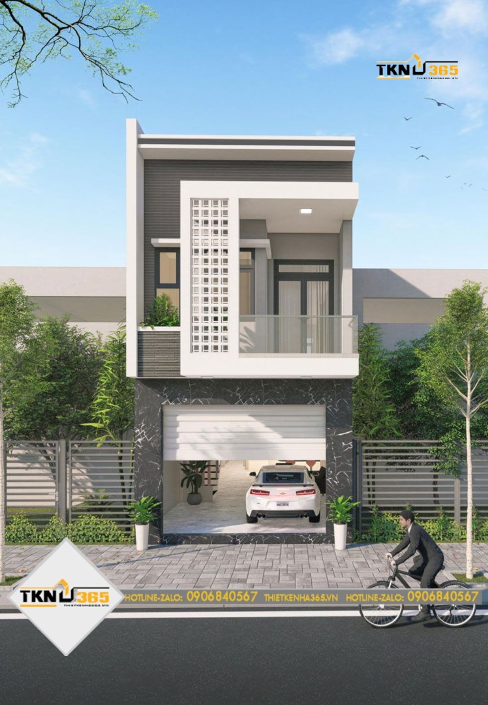 Bản thiết kế nhà 2 tầng đẹp giá rẻ có gara