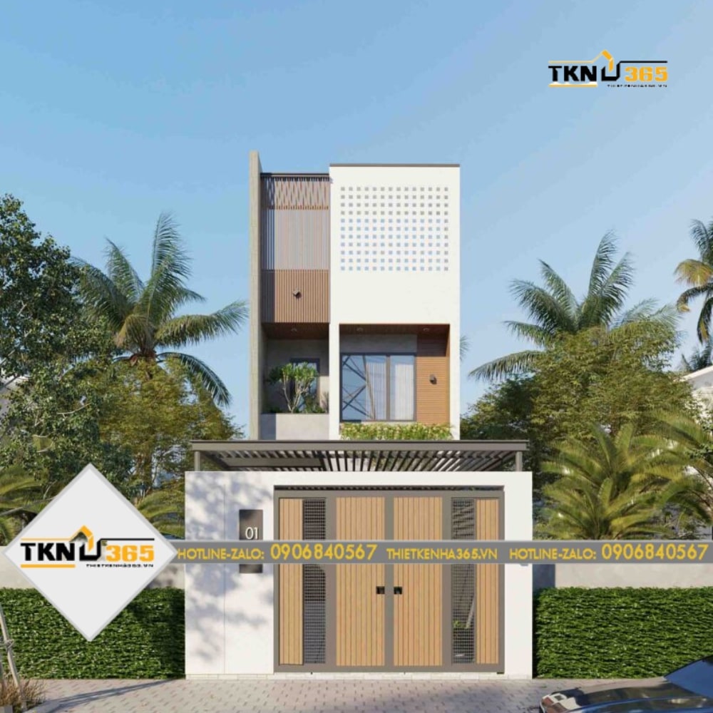 Mẫu nhà phố 2 tầng hiện đại