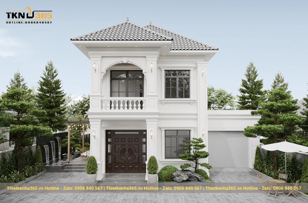 Mẫu nhà biệt thự 2 tầng mái Nhật 