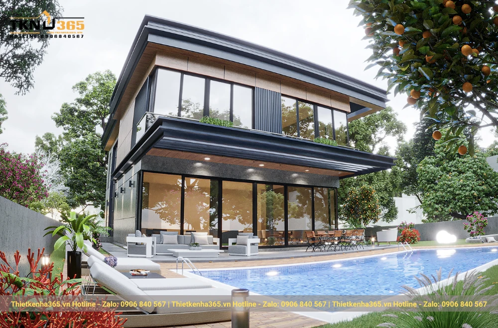 Mẫu nhà biệt thự đẹp 2 tầng 