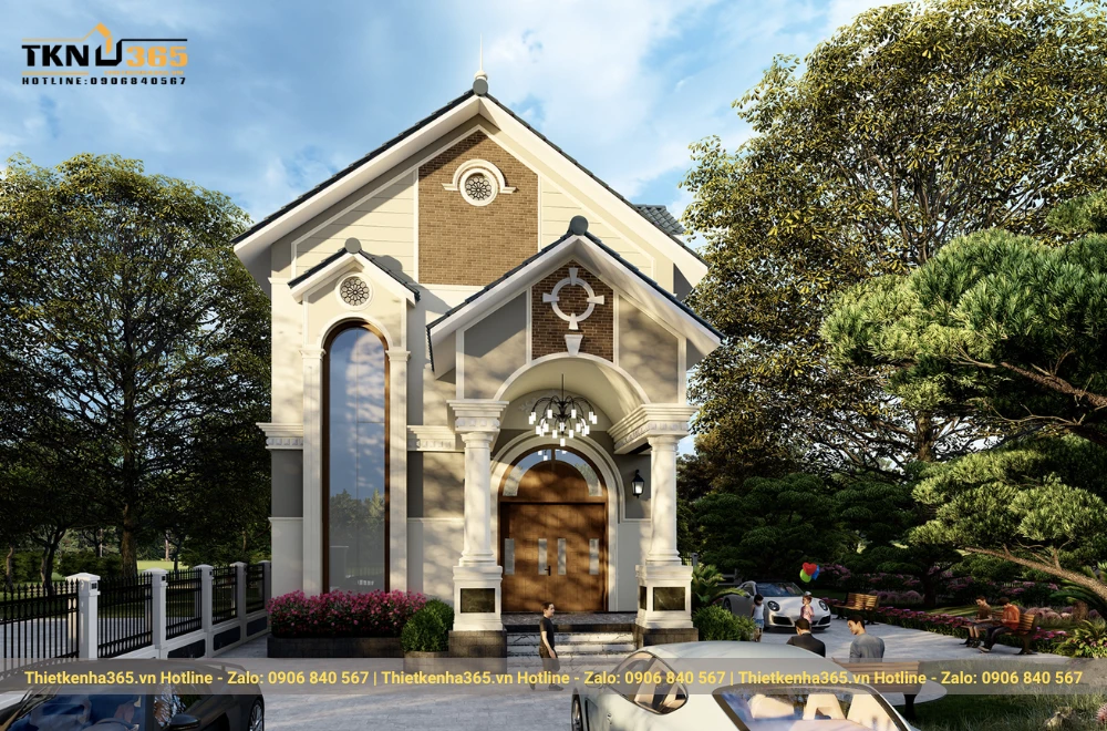 Thiết kế biệt thự nhà 2 tầng có 5 phòng ngủ
