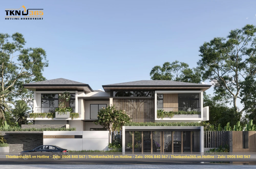 Mẫu thiết kế biệt thự vườn 2 tầng đẹp 