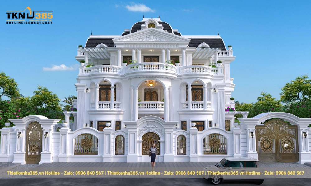 Nhà biệt thự 3 tầng kiểu Pháp