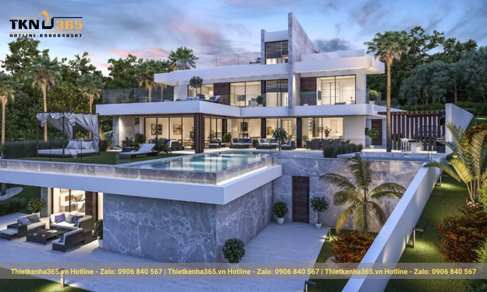 thiết kế nhà biệt thự 3 tầng 