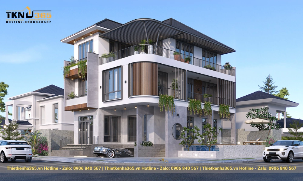 Thiết kế biệt thự 3 tầng 200m2