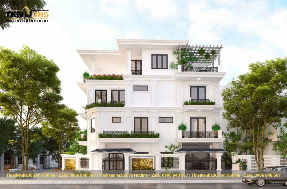 Mẫu biệt thự 4 tầng 