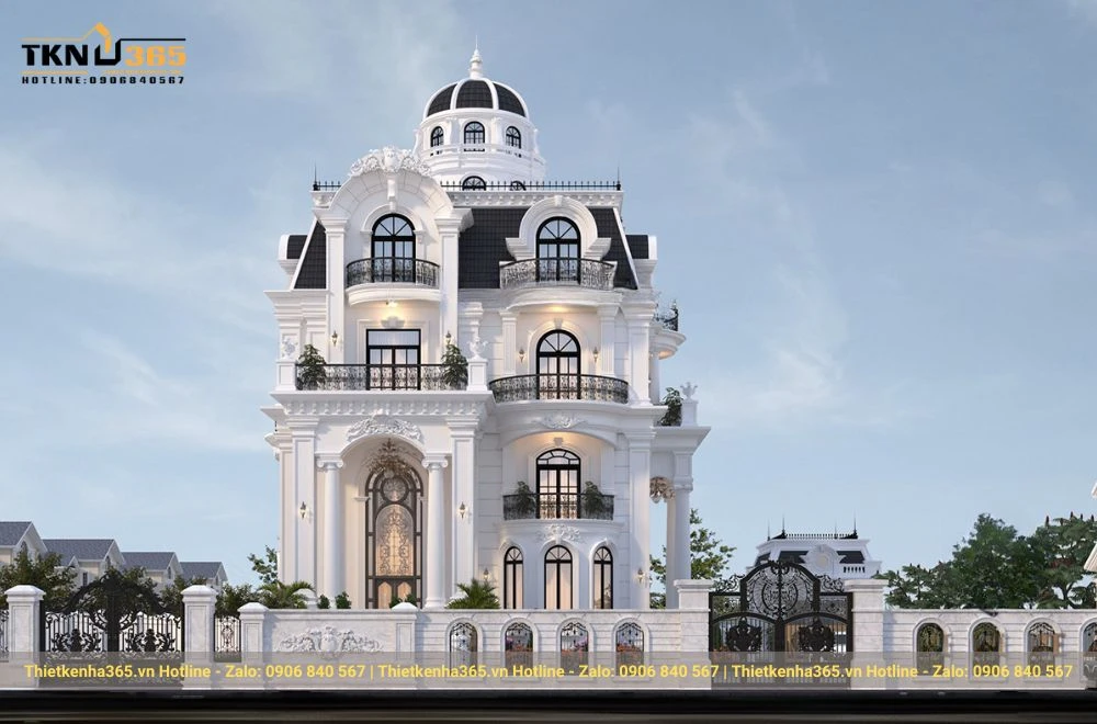 Mẫu biệt thự tân cổ điển 4 tầng
