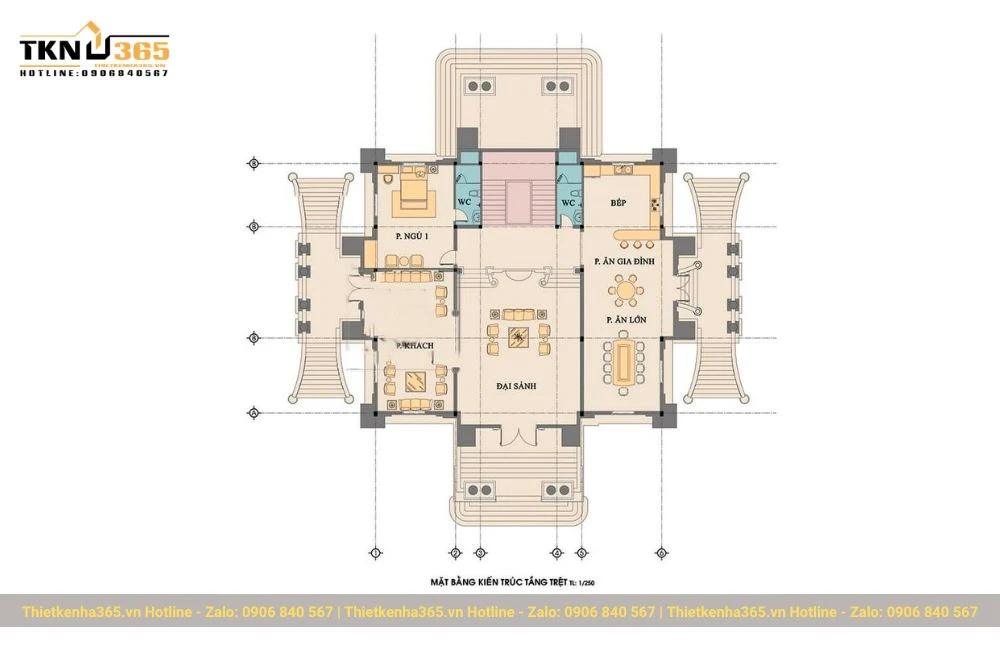 Bản thiết kế công năng nahf 4 tầng