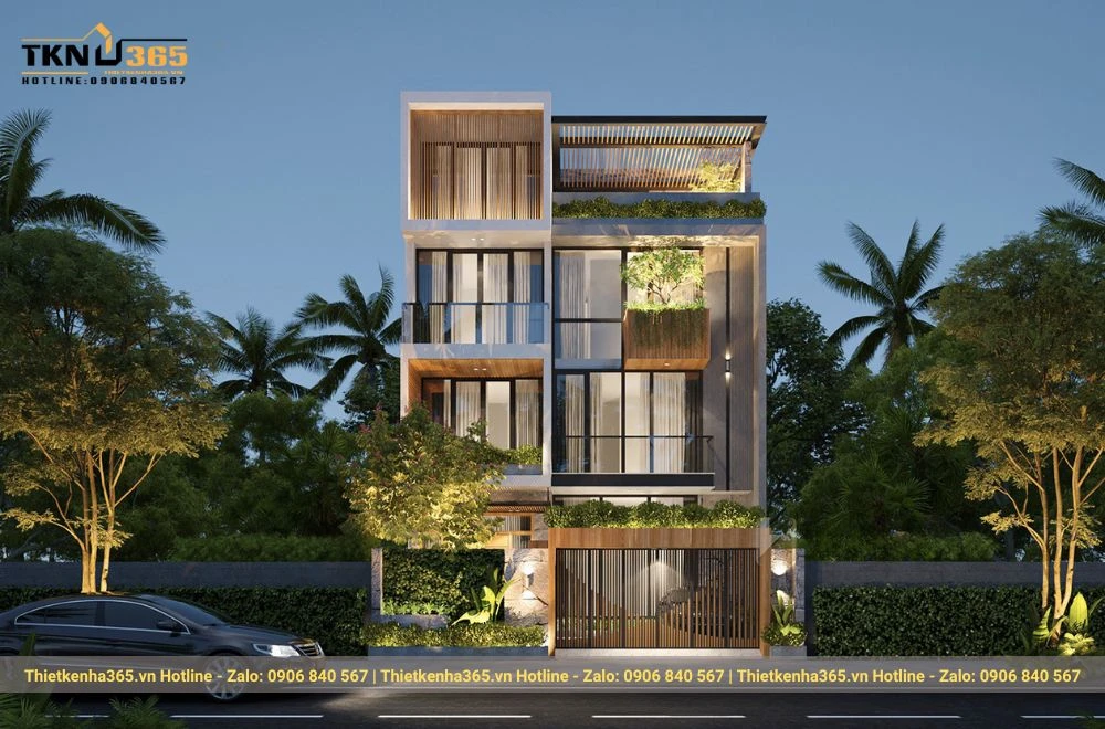 Mẫu biệt thự mini 4 tầng