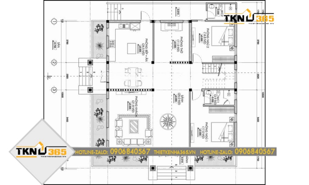 bản vẽ công năng mẫu thiết kế nhà 100m2 theo phong cách Nhật Bản
