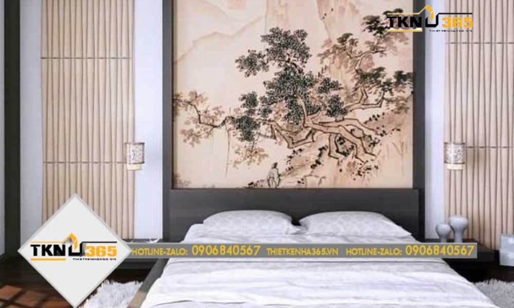 mẫu thiết kế nhà 100m2 có tranh treo tường