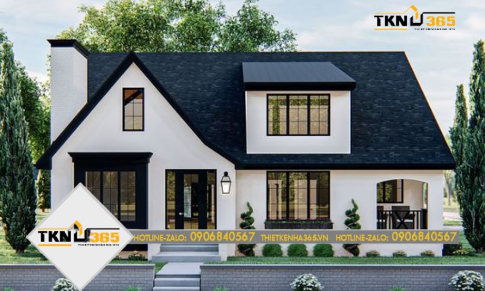 mẫu thiết kế nhà 100m2 phong cách châu âu