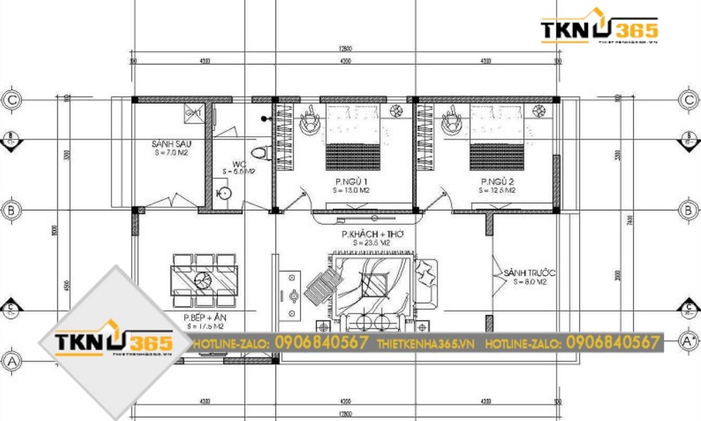 bản vẽ kiến trúc mẫu thiết kế nhà 100m2 tân cổ điển