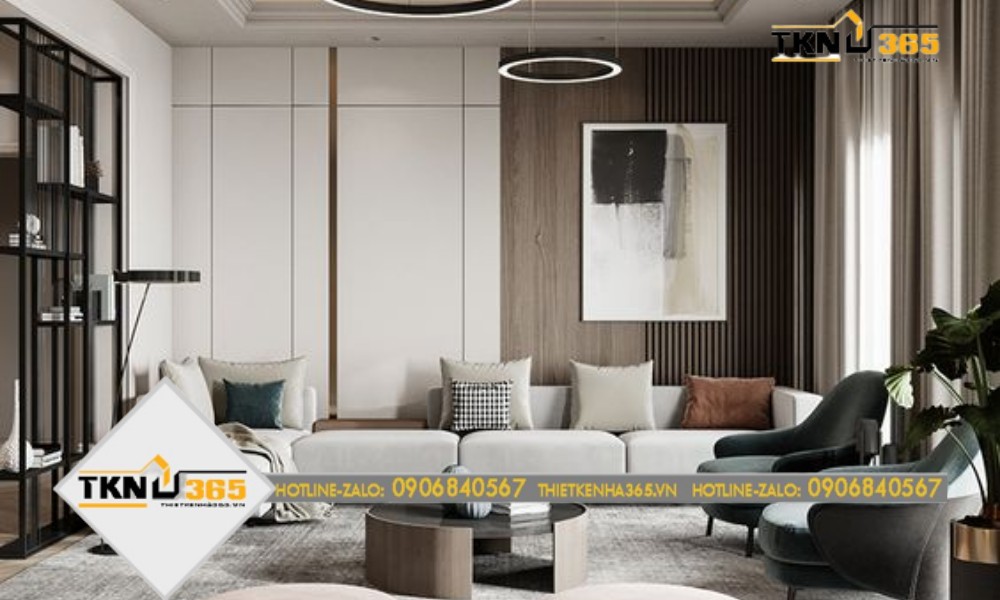 mẫu thiết kế nhà 100m2 gam màu pastel