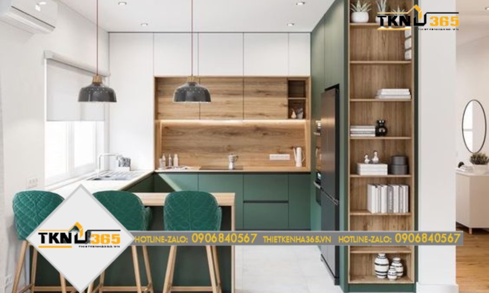 mẫu thiết kế nhà 100m2 có nhà bếp thông minh