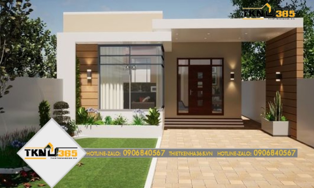 mẫu thiết kế nhà 100m2 có sân vườn