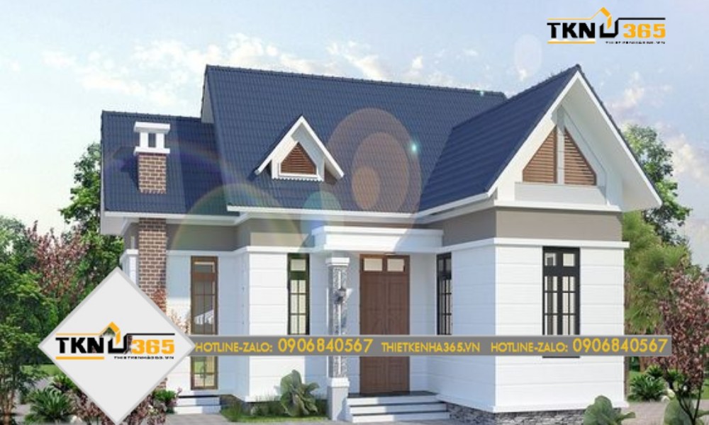 mẫu thiết kế nhà 100m2 hình chữ L