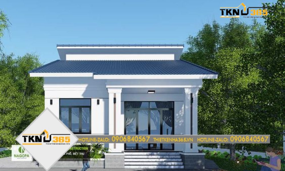 mẫu thiết kế nhà 100m2 mái bằng hiện đại