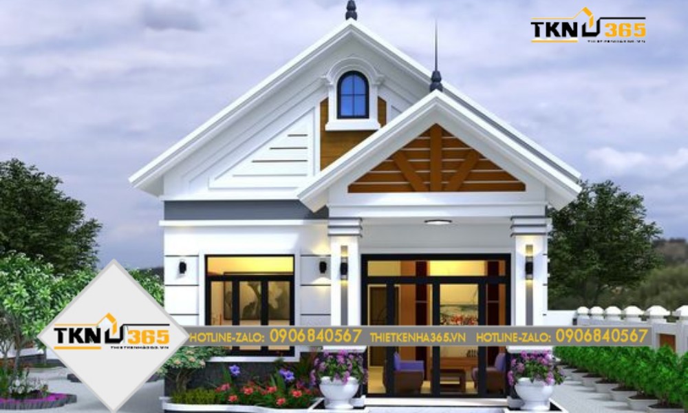 mẫu thiết kế nhà 100m2 mái thái đẹp