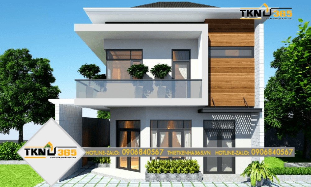 mẫu thiết kế nhà 100m2 hiện đại mặt tiền