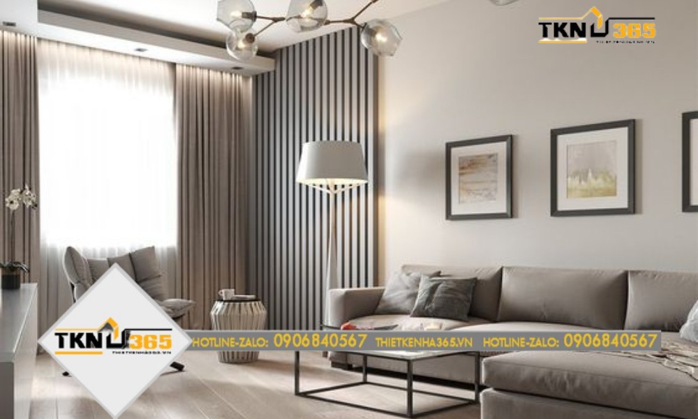 mẫu phòng khách trang nhã khi thiết kế nhà 100m2