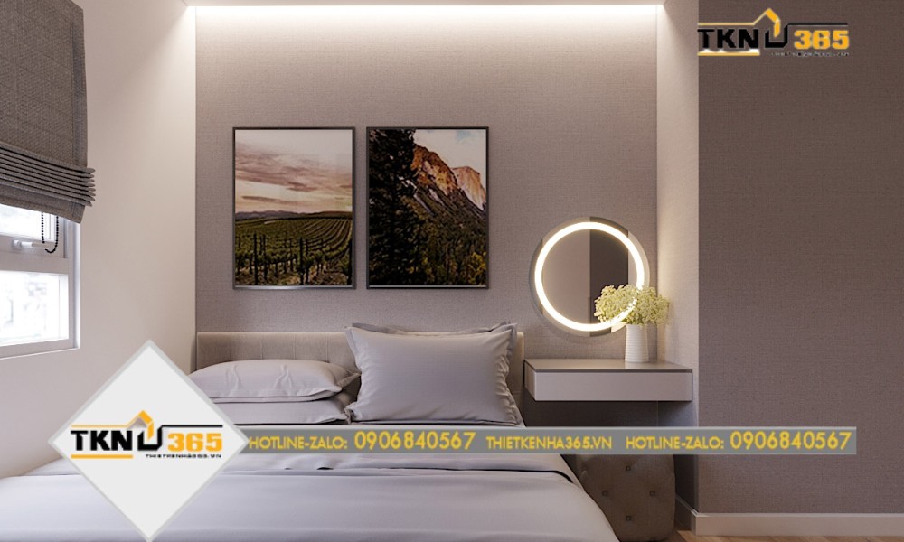 Phòng ngủ nhà phố 40m2 đẹp hiện đại, sang trọng