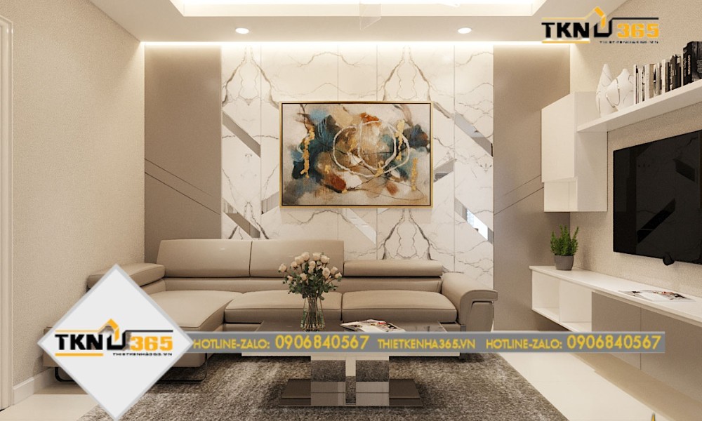 Phòng khách thiết kế nhà phố 40m2
