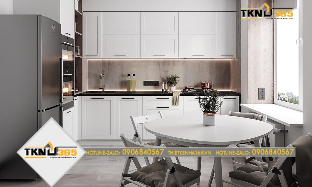 mẫu thiết kế nhà 40m2 có chung khu vực ăn uống