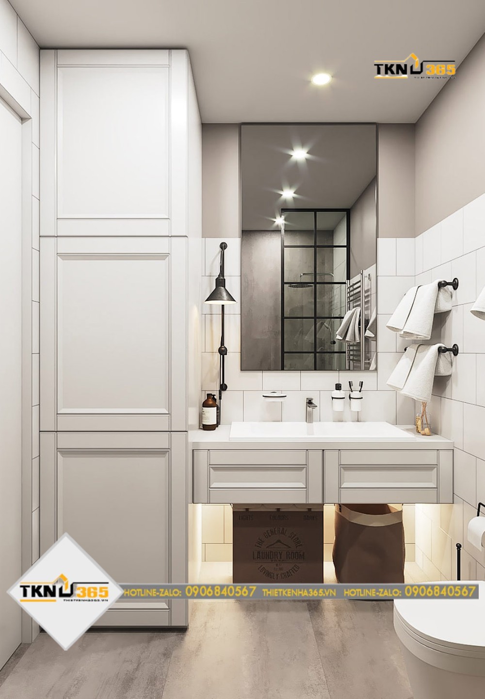 mẫu thiết kế nhà 40m2 có phòng tắm tiện nghi