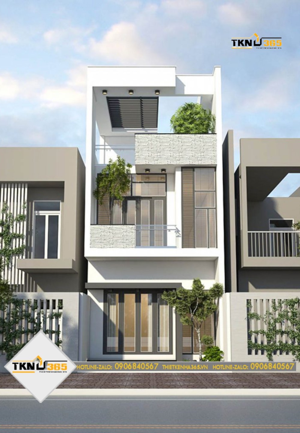 Mẫu thiết kế nhà diện tích nhỏ 40m2 có giếng trời