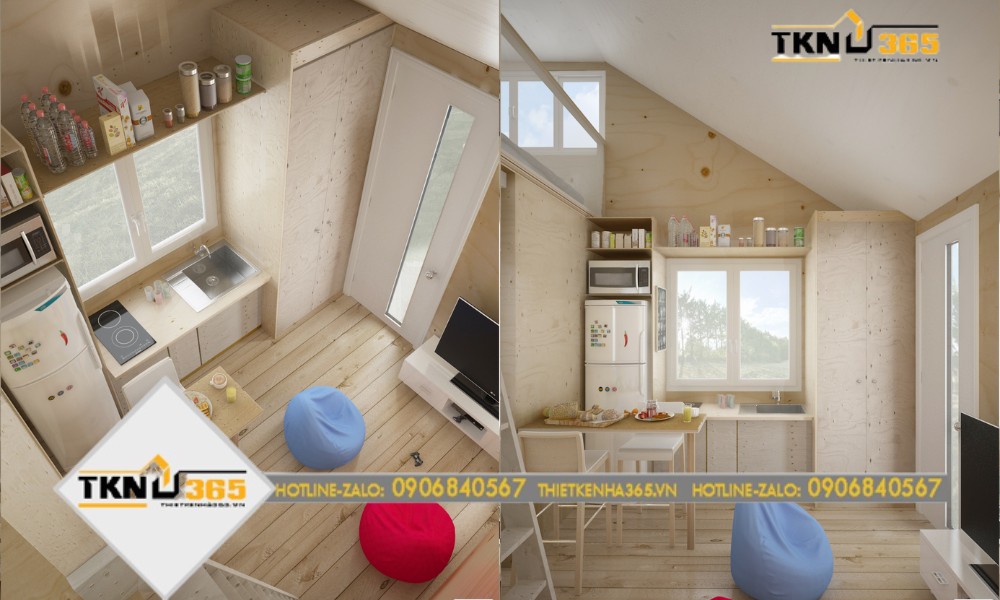 Mẫu thiết kế nhà 20m2 có không gian rộng rãi