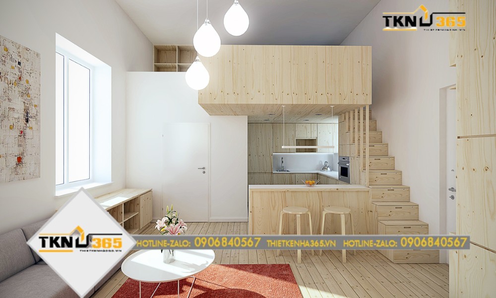 Thiết kế nhà 20m2 có gác lửng