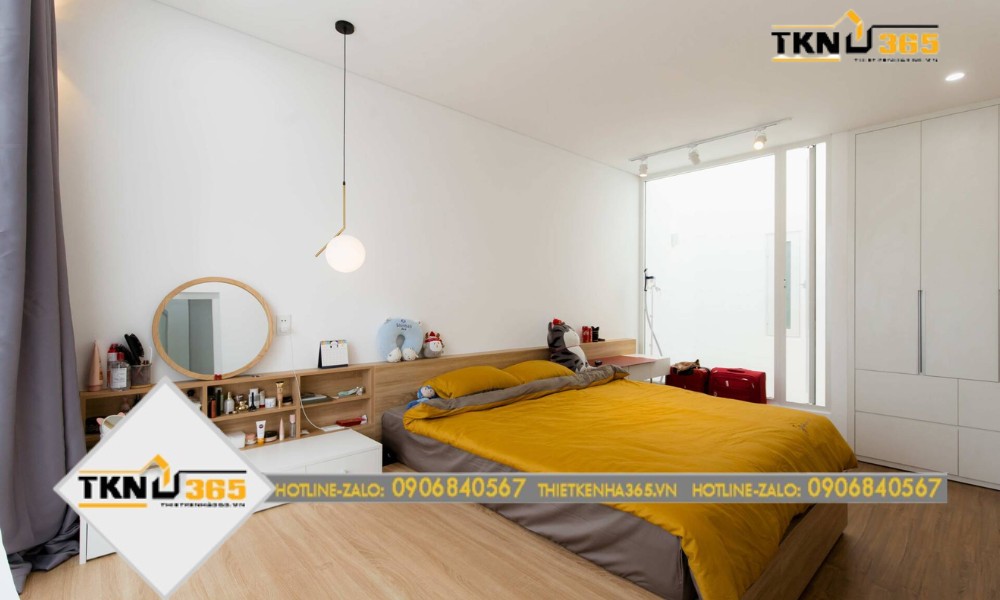 Phòng ngủ của gia chủ mang phong cách tối giản